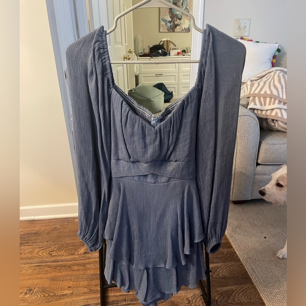 Tie Back Long Sleeve Romper